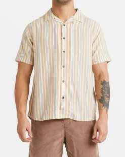 RVCA Shirts / Flannels>BEAT STRIPE SHORT SLEEVE SHIRT