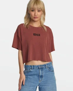 Women RVCA Tees / Tanks>BOYFRIEND CROPPED TEE