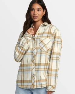 Women RVCA Tops>BREEZE FLANNEL LONG SLEEVE SHIRT