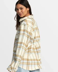 Women RVCA Tops>BREEZE FLANNEL LONG SLEEVE SHIRT