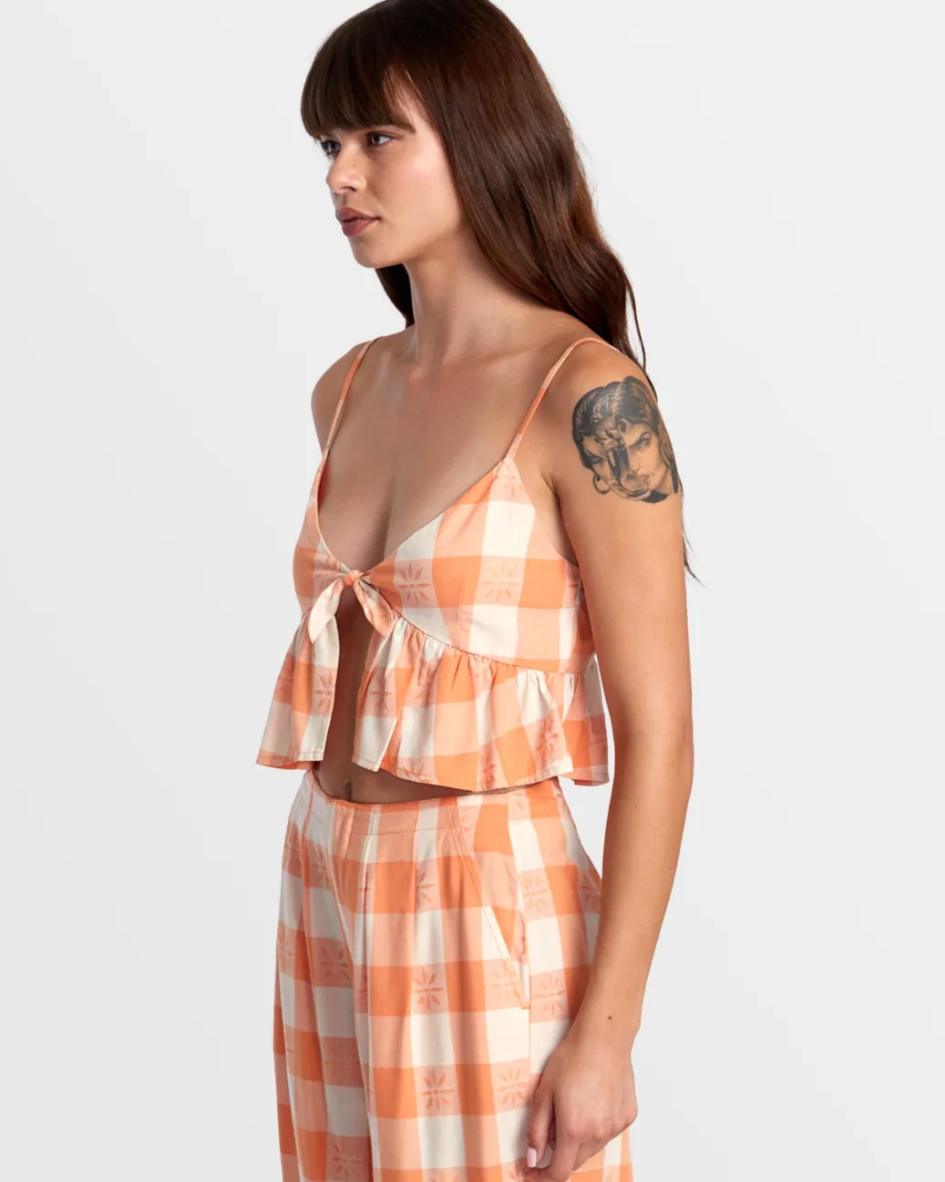 Women RVCA Tops>BRIDGETTE PEPLUM CROP TOP