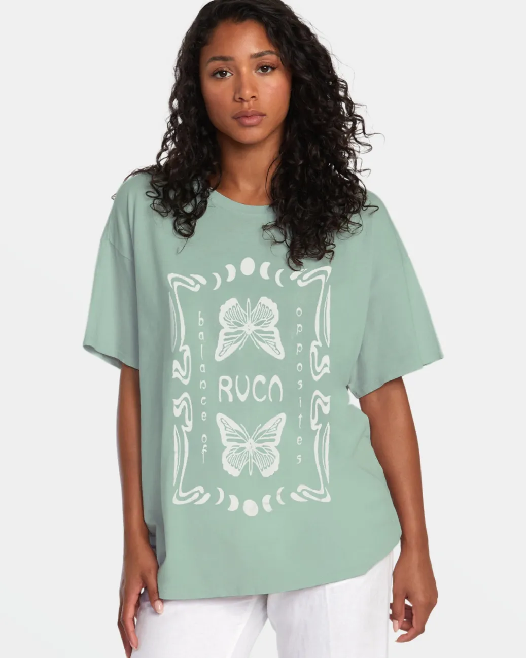 Women RVCA Tees / Tanks>BUTTERFLY BAGGIE TEE