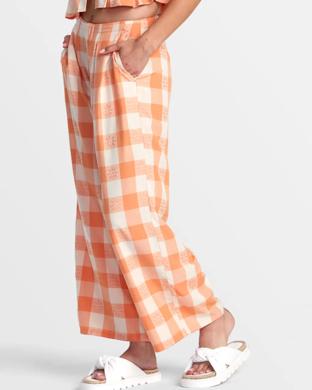 Women RVCA Pants>CALLUM PRINTED WIDE LEG PANTS