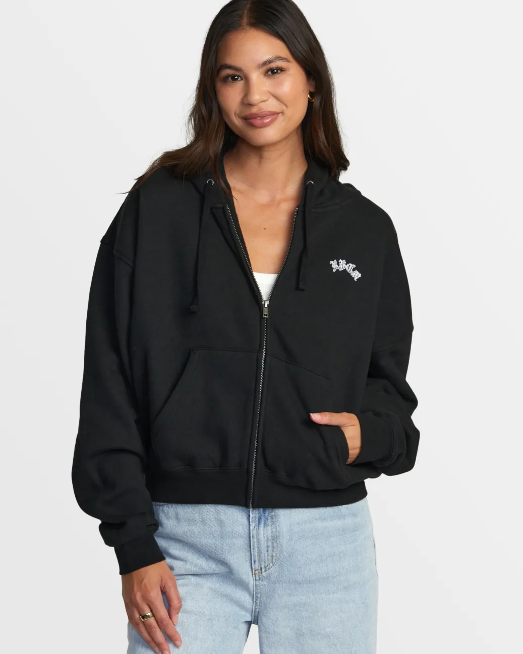 Women RVCA Hoodies / Fleece>CHEFS KISS ZIP-UP HOODIE