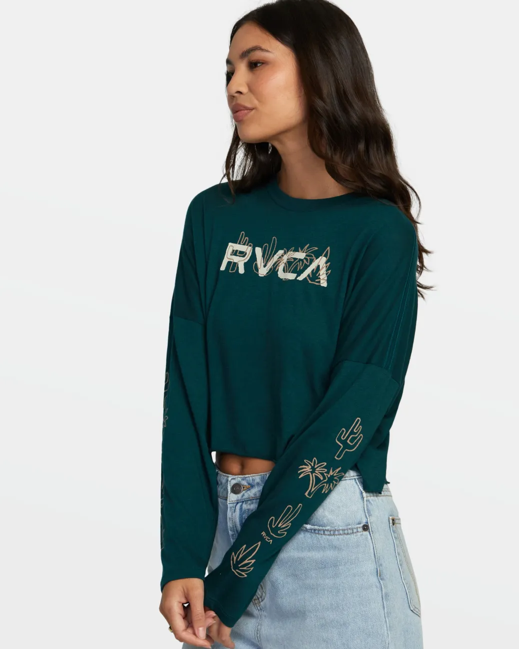 Women RVCA Tees / Tanks>CLOUD LONG SLEEVE TEE