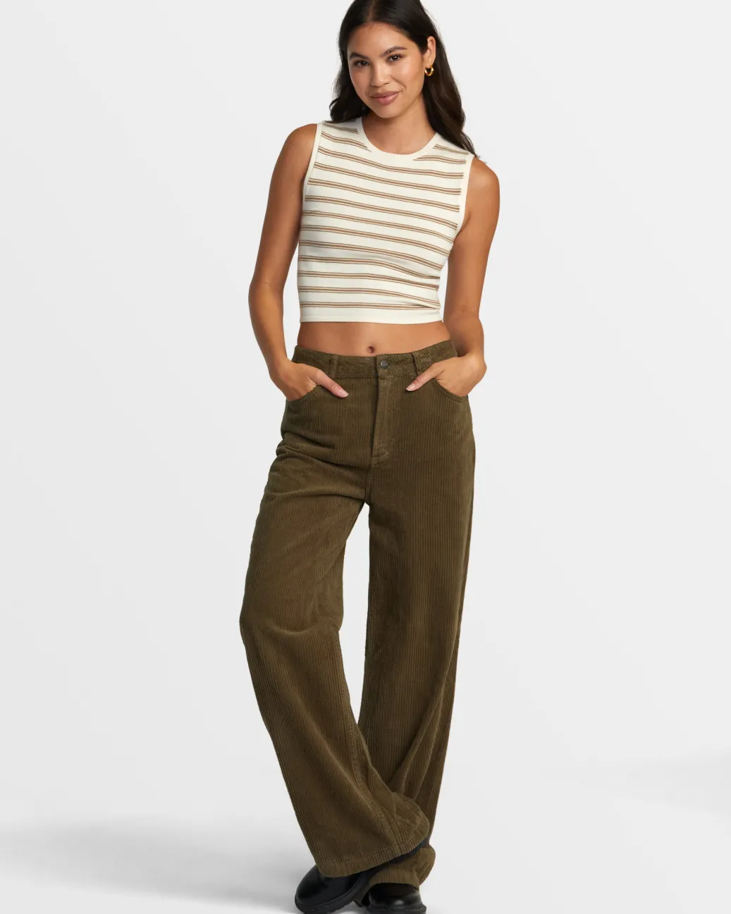 Women RVCA Pants>COCO CORDUROY WIDE LEG PANTS