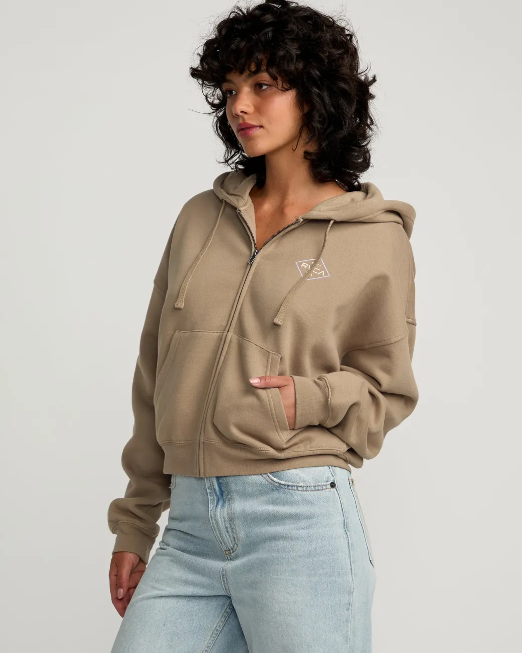Women RVCA Hoodies / Fleece>COURT ZIP HOODIE