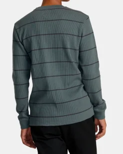 RVCA Tees / Tanks>DAYSHIFT THERMAL STRIPE LONG SLEEVE