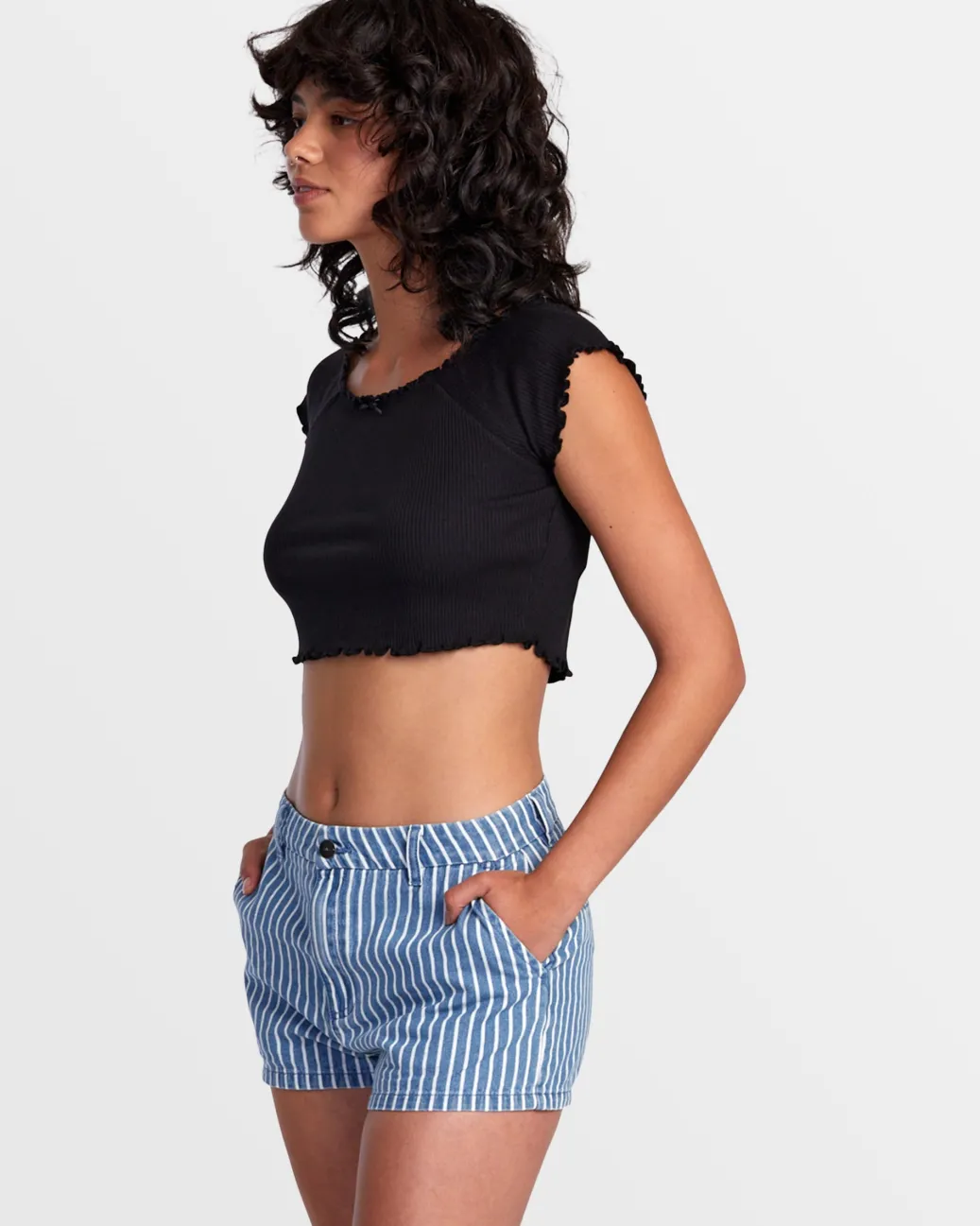 Women RVCA Tops>DELILAH OFF-THE-SHOULDER CROP TOP