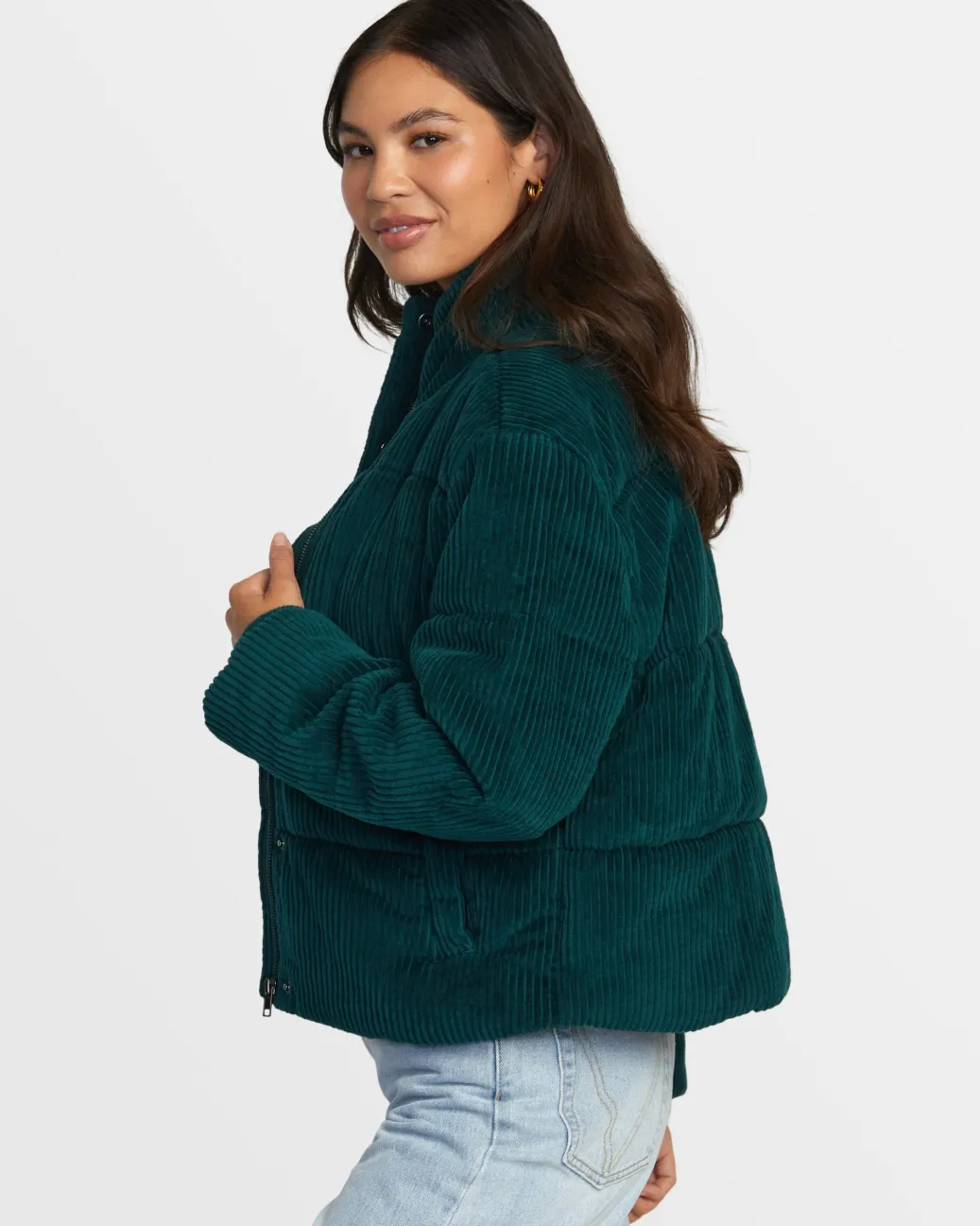 Women RVCA Jackets>EEZEH CORDUROY PUFFER JACKET