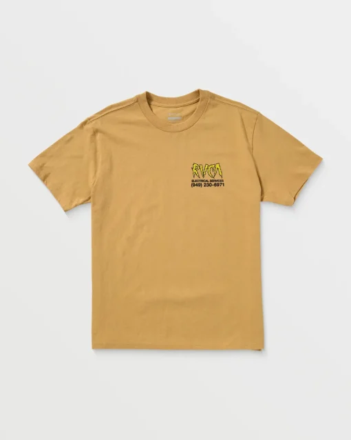 RVCA Tees / Tanks>ELECTRICAL SERVICES SHORT SLEEVE TEE