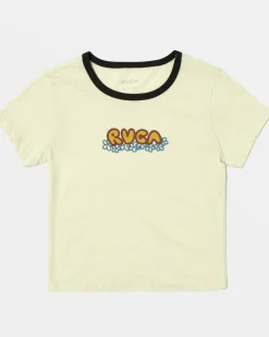 Women RVCA Tees / Tanks>FLOWER BED RINGER TEE