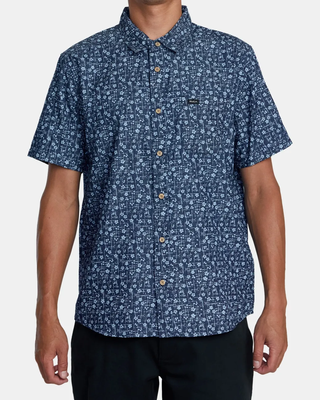 RVCA Shirts / Flannels>FRAME CHAMBRAY SHORT SLEEVE SHIRT