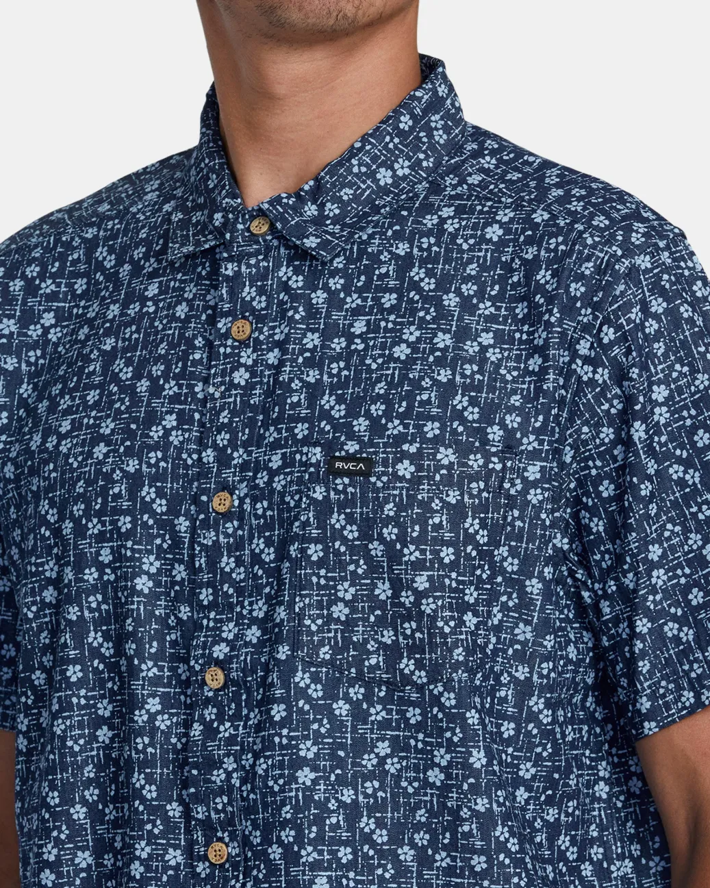 RVCA Shirts / Flannels>FRAME CHAMBRAY SHORT SLEEVE SHIRT