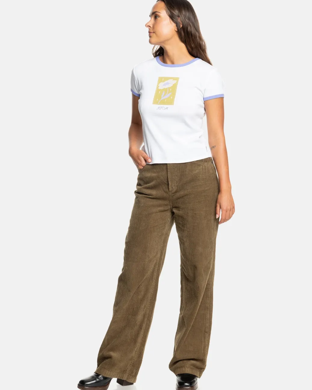 Women RVCA Tees / Tanks>GABRIELLE MONCEAUX RINGER TEE