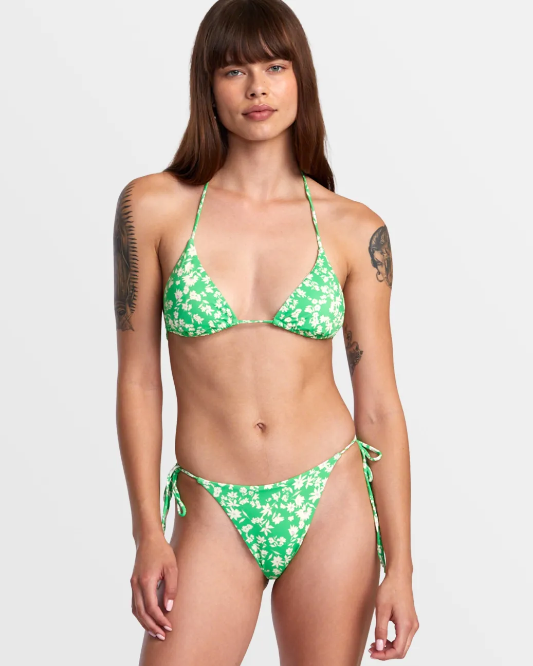 Women RVCA Bikini Bottoms|Bikini Bottoms>GARDEN PARTY SIDE TIE SKIMPY BIKINI BOTTOMS