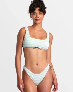 Women RVCA Bikini Tops|Bikini Tops>GROOVES STRIPE LACEBACK BRALETTE BIKINI TOP