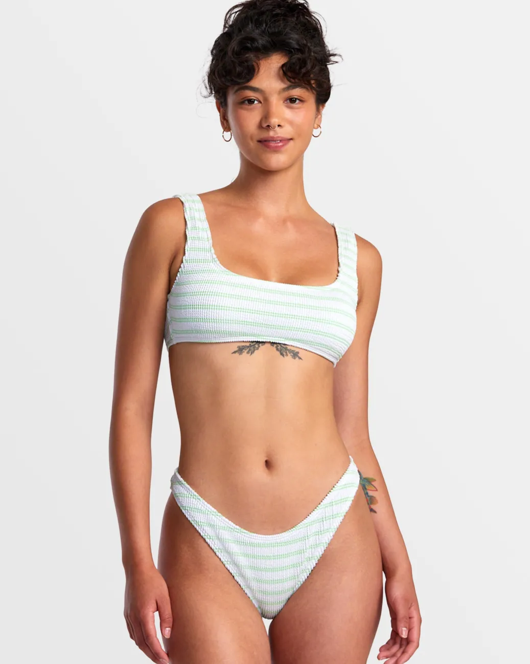 Women RVCA Bikini Tops|Bikini Tops>GROOVES STRIPE LACEBACK BRALETTE BIKINI TOP