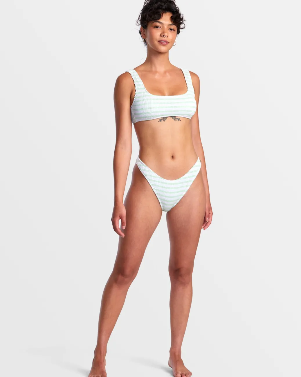 Women RVCA Bikini Tops|Bikini Tops>GROOVES STRIPE LACEBACK BRALETTE BIKINI TOP