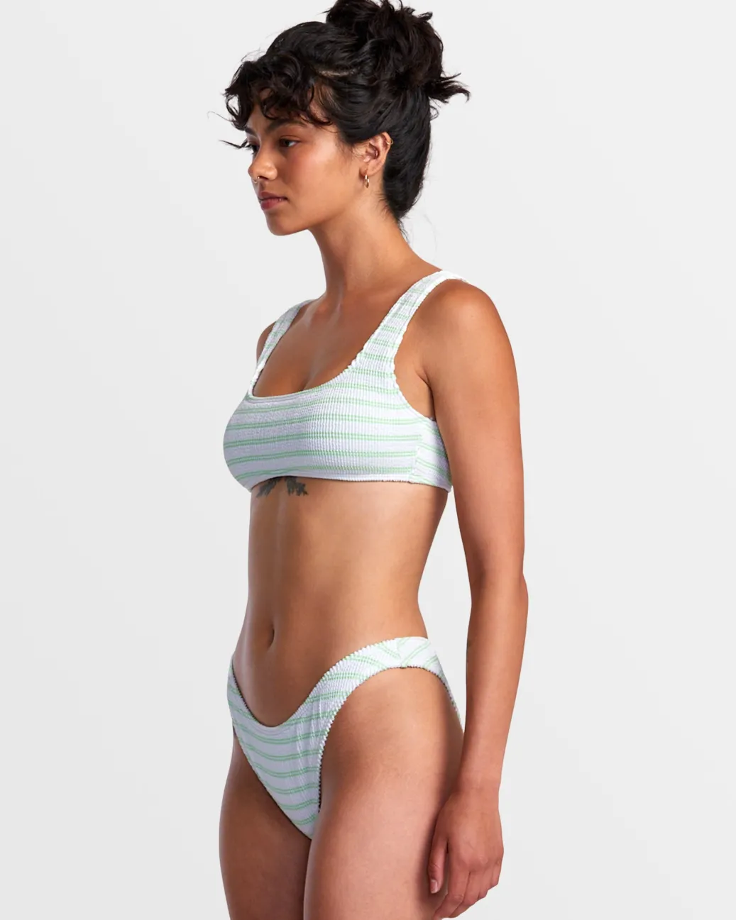 Women RVCA Bikini Tops|Bikini Tops>GROOVES STRIPE LACEBACK BRALETTE BIKINI TOP