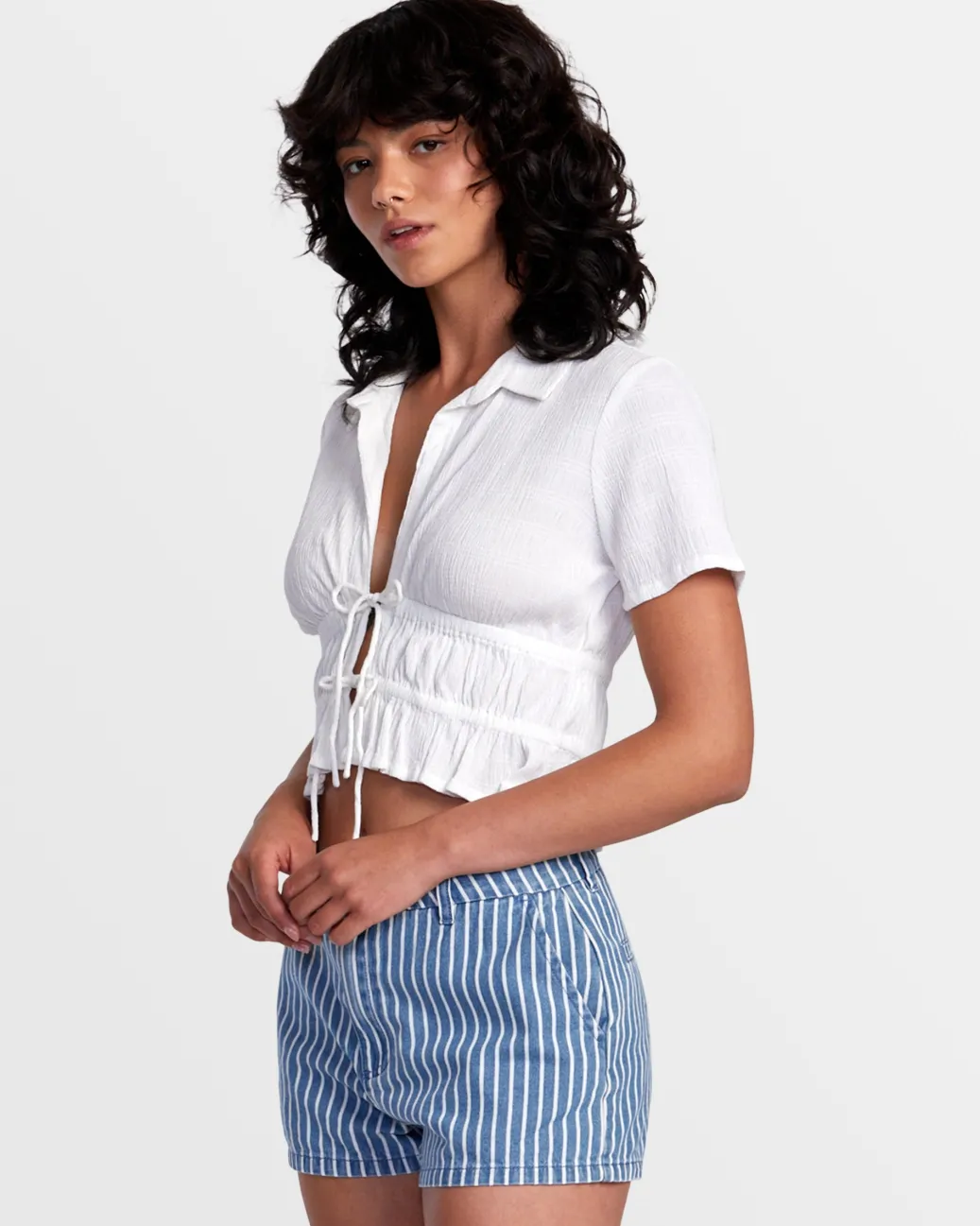 Women RVCA Tops>HARPER FRONT TIE CROPPED TOP