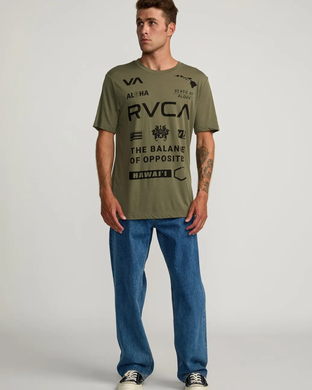 RVCA Workout Shirts|Tees / Tanks>HAWAII ALL BRAND SPORT TECH TEE