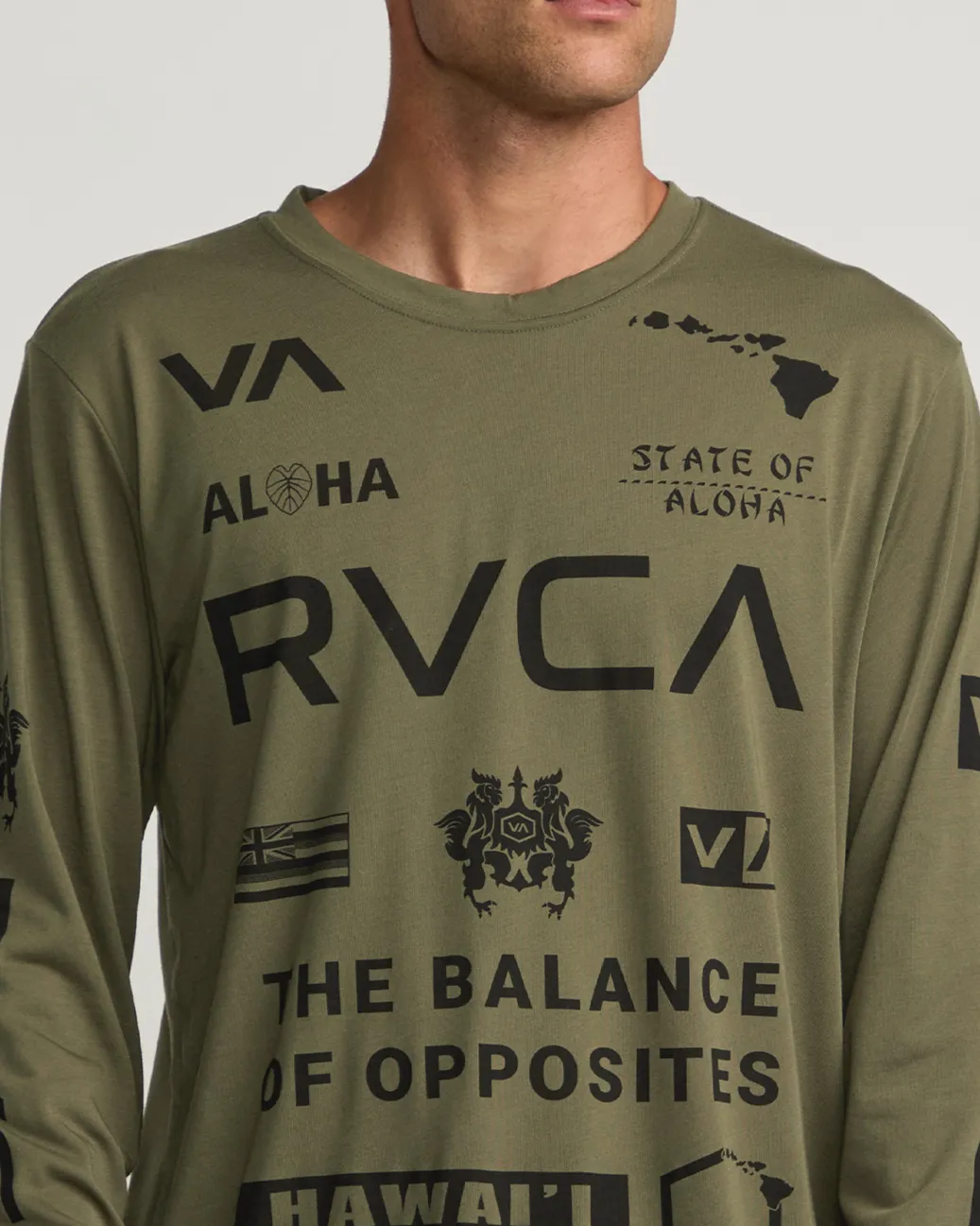 RVCA Workout Shirts|Tees / Tanks>HAWAII ALL BRAND SPORT TECH LONG SLEEVE TEE