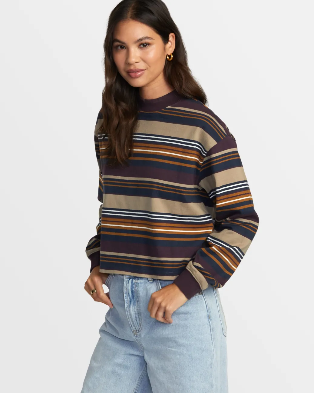 Women RVCA Tees / Tanks>KINNEY LONG SLEEVE LONG SLEEVE TEE