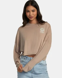 Women RVCA Tees / Tanks>LUAU VISTA LONG SLEEVE TEE