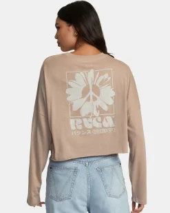 Women RVCA Tees / Tanks>LUAU VISTA LONG SLEEVE TEE