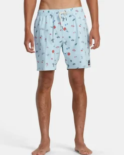 RVCA 16"-17" Outseam>LUKE P ELASTIC WAIST BOARDSHORTS 17''