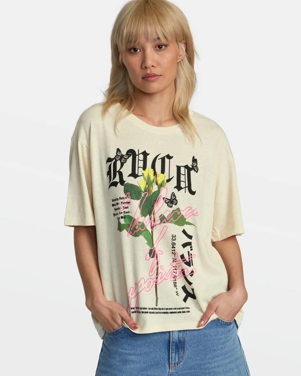Women RVCA Tees / Tanks>MIDNIGHT KYOTO TEE