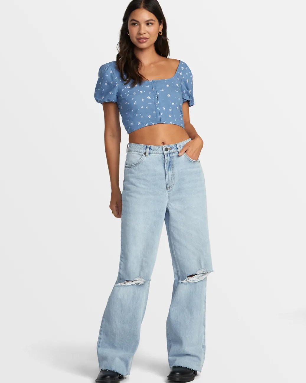 Women RVCA Tops>NOVA CROP TOP