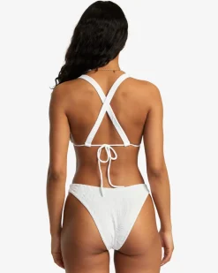 Women RVCA Bikini Tops|Bikini Tops>PALM GROOVES WIDE STRAP TRIANGLE BIKINI TOP