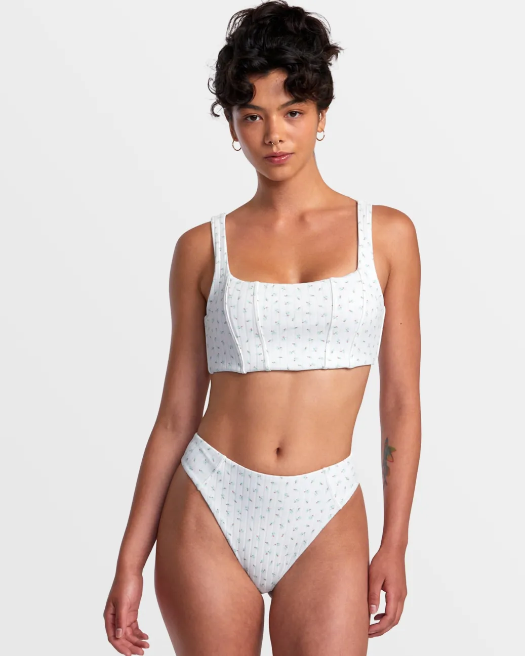 Women RVCA Bikini Bottoms|Bikini Bottoms>POINTE HIGH RISE CHEEKY BIKINI BOTTOMS