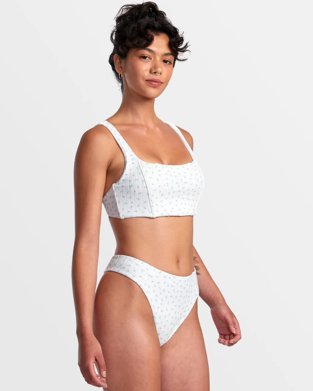 Women RVCA Bikini Bottoms|Bikini Bottoms>POINTE HIGH RISE CHEEKY BIKINI BOTTOMS