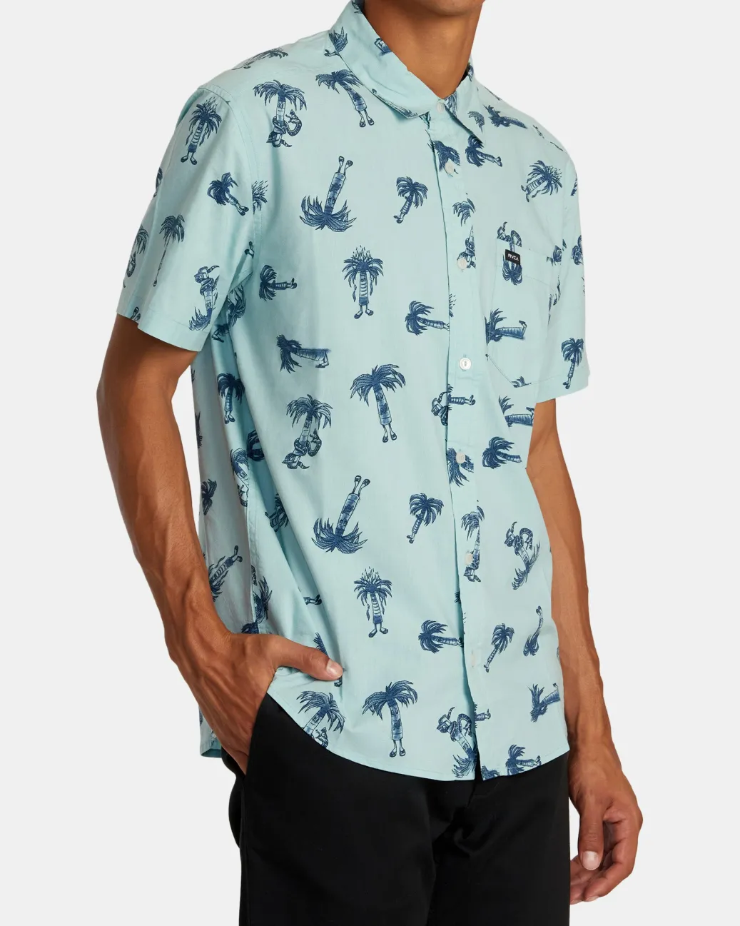 RVCA Shirts / Flannels>POMMIER PALMS SHORT SLEEVE SHIRT