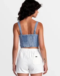 Women RVCA Tops>PORTIA DENIM CROP TOP