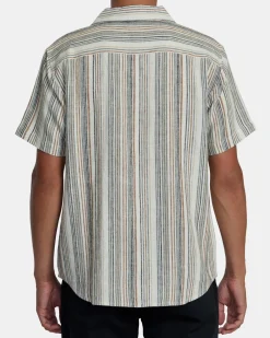 RVCA Shirts / Flannels>SATELLITE STRIPE SHORT SLEEVE SHIRT