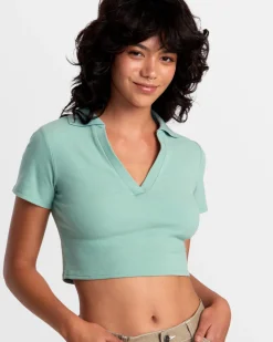 Women RVCA Tops>SELECTS CHASE POLO KNIT