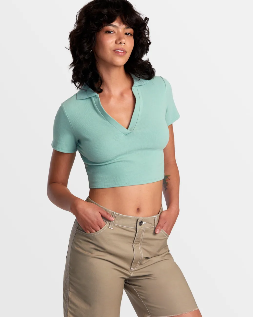 Women RVCA Tops>SELECTS CHASE POLO KNIT