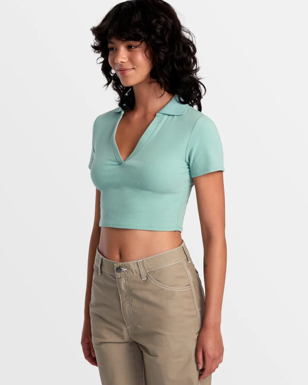 Women RVCA Tops>SELECTS CHASE POLO KNIT