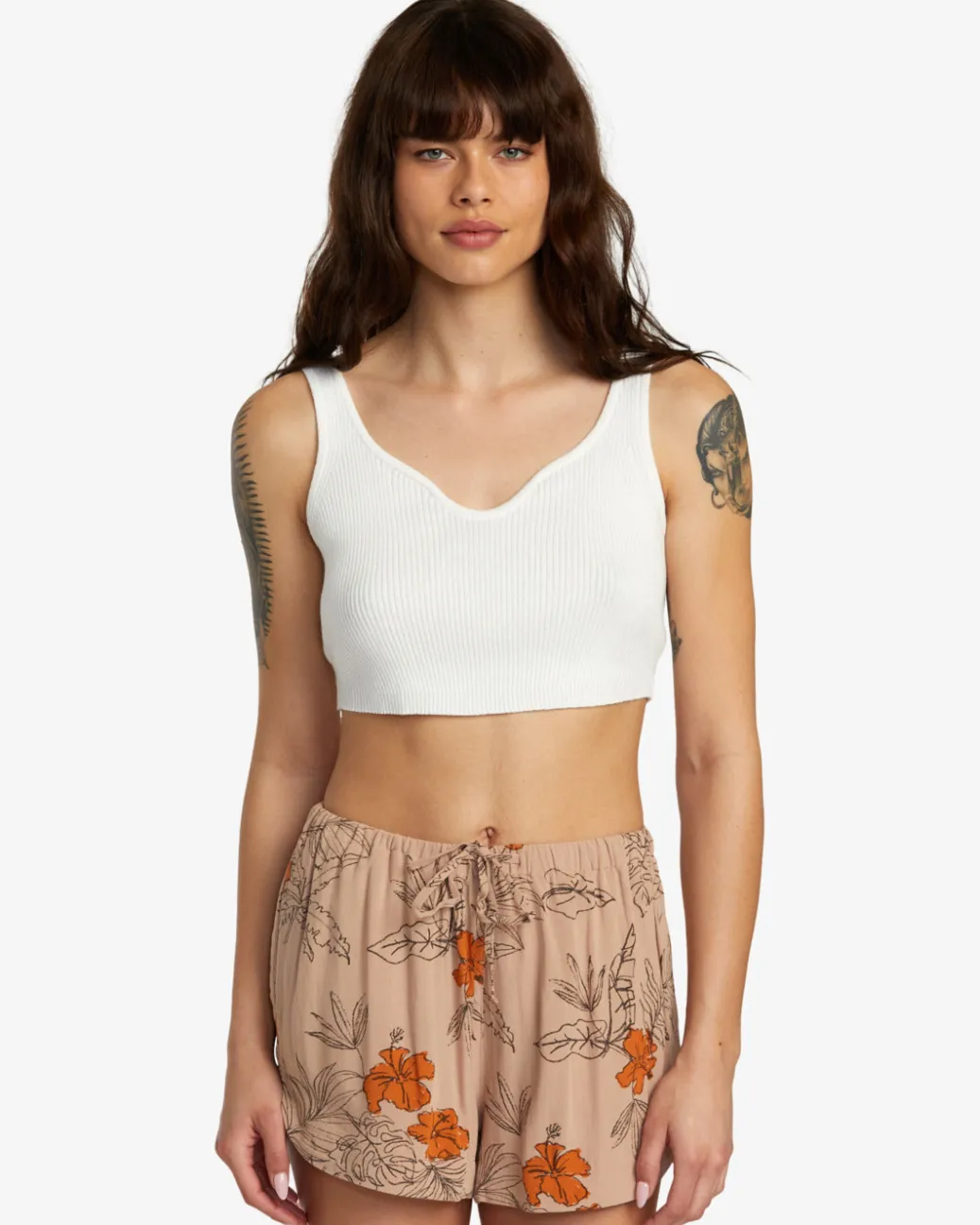 Women RVCA Tops>SELECTS ROUNDABOUT SWEATER TANK V-NECK SWEATER