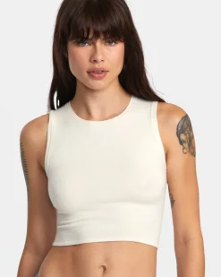 Women RVCA Tops>SELECTS SHIVER SWEATER TANK CREW NECK SWEATER