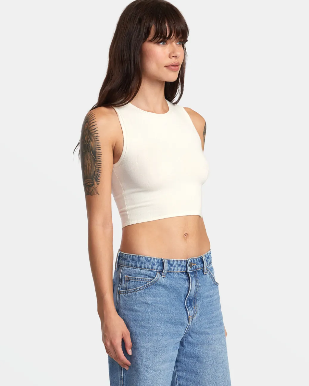 Women RVCA Tops>SELECTS SHIVER SWEATER TANK CREW NECK SWEATER