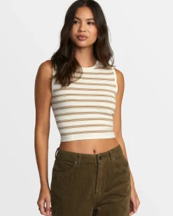 Women RVCA Tops>SELECTS SHIVER SWEATER TANK CREW NECK SWEATER