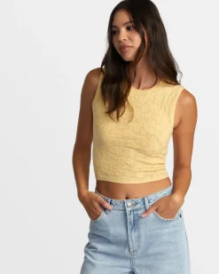 Women RVCA Tops>SELECTS SHIVER SWEATER TANK CREW NECK SWEATER
