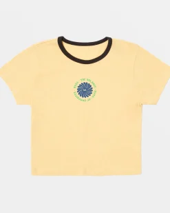 Women RVCA Tees / Tanks>SHRUNKEN RINGER TEE