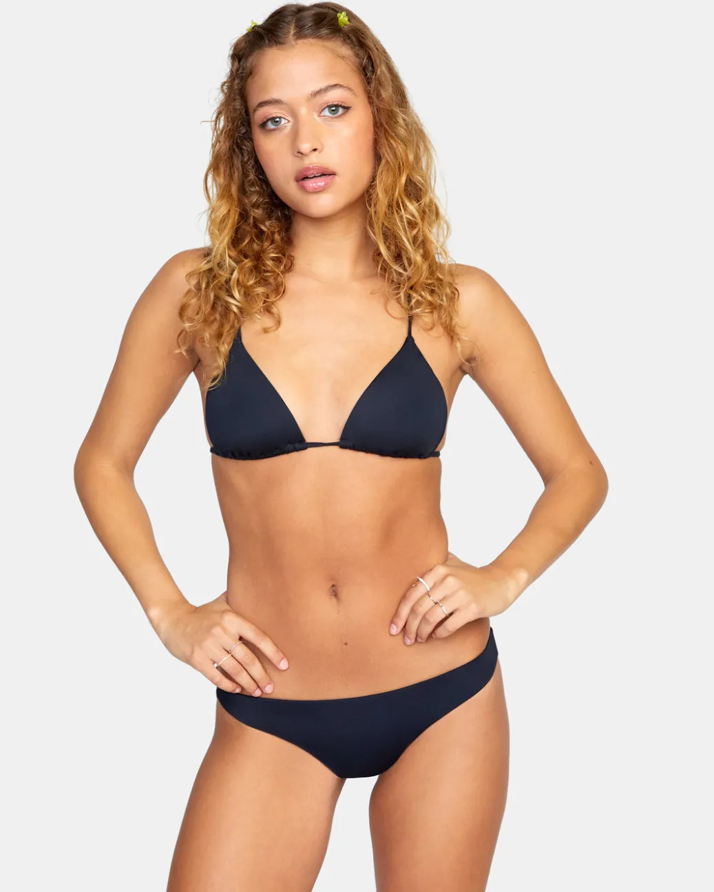 Women RVCA Bikini Bottoms|Bikini Bottoms>SOLID CHEEKY BIKINI BOTTOMS