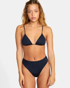 Women RVCA Bikini Bottoms|Bikini Bottoms>SOLID HIGH RISE CHEEKY BIKINI BOTTOMS
